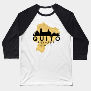 Quito Ecuador Skyline Map Art Baseball T-Shirt
